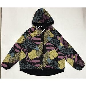 Disney Nightmare Before Christmas Reversible‎ Full Zip Jacket Size XL Patchwork